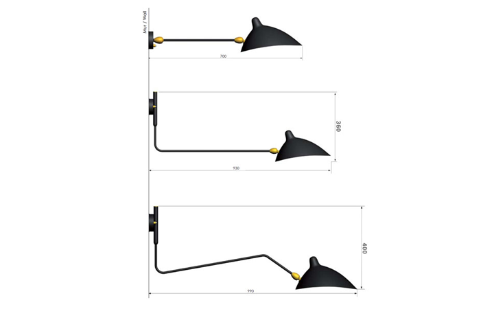 1 Arm Wall Lamp by Serge Mouille Wall Lamps 1 Arm Wall Lamp by Serge Mouille Wall Lamps